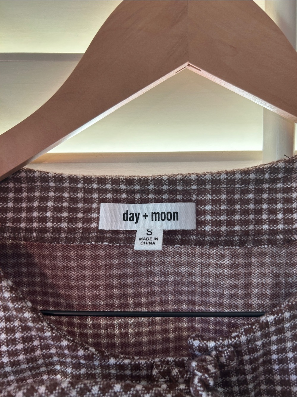 day + moon Brown Gingham Tie-Front Peplum Tank - Picture 2 of 4